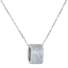 Load image into Gallery viewer, Cubic Zirconia Rondelle Pendant Necklace
