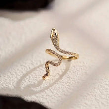 Load image into Gallery viewer, Cubic Zirconia Wrapped Small Snake Opening Adjustable Ring

