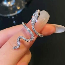 Load image into Gallery viewer, Cubic Zirconia Wrapped Small Snake Opening Adjustable Ring
