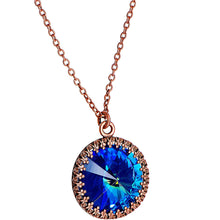 将图片加载到图库查看器，Handmade Blue Bombastic Necklace Created with Crystals
