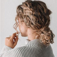 Load image into Gallery viewer, Curly Synthetic Wigs for White Women Medium Length Ombre Brown Blonde Wigs with Bangs High Temperature Cosplay Hair Wigs For Black Women Halloween Party
