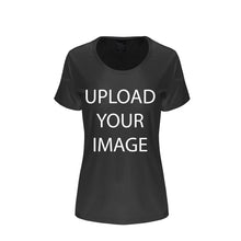 Load image into Gallery viewer, Custom Printed Women's Bamboo/Cotton Short Sleeve Scoop Neck Graphic T-Shirt
