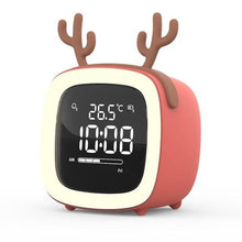 将图片加载到图库查看器，Cut Digital Alarm Clock Cartoon Night Light Desk Alarm Clock Cute Toddler Alarm Clock Dimming Sleep Training Clock with Night Light Kids Wake Up Clock USB Rechargeable Easy Setting Kids Clocks for Bedrooms Rechargeable Battery Christmas gift for Kids
