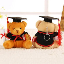 将图片加载到图库查看器，Cute And Charming 9cm Lovely Bear Plush Doll with Graduation Outfit, Realistic Stuffed Baby Doll Teddy Plush Toy for Children and Adult Gift
