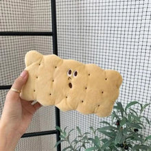 将图片加载到图库查看器，Cute Biscuit Shape Plush Pencil Bag Unique Soft School Classic Cookies Stylish Large Capacity Pouch Pencil Pouch For Teen Boys Girls School Students Pencil Bag Organizer
