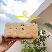 将图片加载到图库查看器，Cute Biscuit Shape Plush Pencil Bag Unique Soft School Classic Cookies Stylish Large Capacity Pouch Pencil Pouch For Teen Boys Girls School Students Pencil Bag Organizer
