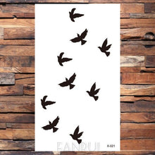 Load image into Gallery viewer, Cute Black Birds Temporary Waterproof Stickers Tattoo Flower Body Elegant Bird Butterfly Style For Womens
