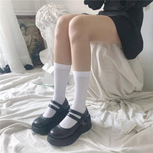 Load image into Gallery viewer, Cute Black White Velvet Warm Long Socks Solid Color Knee High Female Socks Fashion Nylon Stockings For Women
