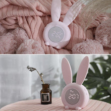 将图片加载到图库查看器，Cute Bunny Ear LED Digital Alarm Clock Electronic Kids Alarm Clock for Kids Children's Alarm Clocks for Girls Boys Bedroom Night Light for Kids Touch Control and Snoozing with USB Sound Control Rabbit Night Lamp Desk Clock Home Decoration
