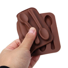 将图片加载到图库查看器，Cute Cake Mold Good Quality Chocolate Six Spoons Mould Mold Silicone Baking Cake Decorating Topper Candy Spoon Shape Mold Food Grade Silicone Cake Molds Chocolate Ice Jelly Mold Party Decor Homemade Cupcake Candy Bake Ware Baking Tool
