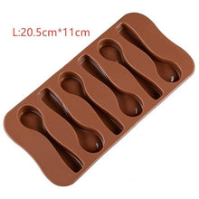 将图片加载到图库查看器，Cute Cake Mold Good Quality Chocolate Six Spoons Mould Mold Silicone Baking Cake Decorating Topper Candy Spoon Shape Mold Food Grade Silicone Cake Molds Chocolate Ice Jelly Mold Party Decor Homemade Cupcake Candy Bake Ware Baking Tool
