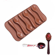 将图片加载到图库查看器，Cute Cake Mold Good Quality Chocolate Six Spoons Mould Mold Silicone Baking Cake Decorating Topper Candy Spoon Shape Mold Food Grade Silicone Cake Molds Chocolate Ice Jelly Mold Party Decor Homemade Cupcake Candy Bake Ware Baking Tool
