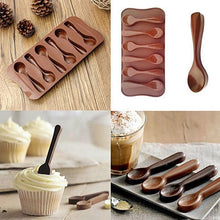 将图片加载到图库查看器，Cute Cake Mold Good Quality Chocolate Six Spoons Mould Mold Silicone Baking Cake Decorating Topper Candy Spoon Shape Mold Food Grade Silicone Cake Molds Chocolate Ice Jelly Mold Party Decor Homemade Cupcake Candy Bake Ware Baking Tool
