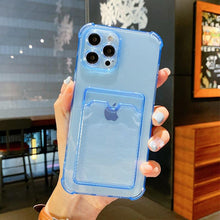 Load image into Gallery viewer, Cute Card Holder Silicone Case Compatible with iPhone Case Wallet Card Phone Case For iphone 13 14 Pro Max Mini Silicone Card Holder Slim Fit Thin Protective Cover
