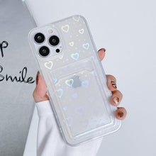 Load image into Gallery viewer, Cute Card Holder Silicone Case Compatible with iPhone Case Wallet Card Phone Case For iphone 13 14 Pro Max Mini Silicone Card Holder Slim Fit Thin Protective Cover
