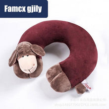 Load image into Gallery viewer, Cute Cartoon Animal U-shaped Memory Travel Pillow Neck Support Headrest Office Car Airplane Sleep  Soft Travel Neck Pillow Animal for Neck &amp; Head Support Cute Wild Life Stuffed Pillow Accessory for Naps Novelty Stuffed Animal For Adults And Children
