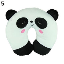 将图片加载到图库查看器，Cute Cartoon Animals U Shaped Pillow Toddler Neck Pillow Travel Car Neck Rest Pillow Support Head Rest Cushion Panda Cat Bear Rabbit Pig Kids Travel Pillow Toddler Neck Pillow U-Shaped Animal Kids Neck Pillow With 3D Embroidery For Airplane
