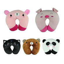 将图片加载到图库查看器，Cute Cartoon Animals U Shaped Pillow Travel Car Neck Rest Pillow Support Head Rest Cushion Panda Cat Bear Rabbit Pig Multi-Color Cartoon U Shaped Neck Pillow Comfortable Travel Pillow Inflatable Pillow Neck Pillow Lightweight Soft Pillows

