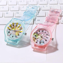 将图片加载到图库查看器，Cute Childrens Analog Transparent Watchband New Fashion Small Lightweight Watch Fresh And Simple Girls Quartz Watch Sport Simple Casual Quartz Wristwatch For Women Ladies Girls
