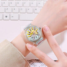 将图片加载到图库查看器，Cute Childrens Analog Transparent Watchband New Fashion Small Lightweight Watch Fresh And Simple Girls Quartz Watch Sport Simple Casual Quartz Wristwatch For Women Ladies Girls
