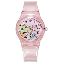 将图片加载到图库查看器，Cute Childrens Analog Transparent Watchband New Fashion Small Lightweight Watch Fresh And Simple Girls Quartz Watch Sport Simple Casual Quartz Wristwatch For Women Ladies Girls
