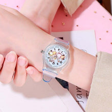 将图片加载到图库查看器，Cute Childrens Analog Transparent Watchband New Fashion Small Lightweight Watch Fresh And Simple Girls Quartz Watch Sport Simple Casual Quartz Wristwatch For Women Ladies Girls
