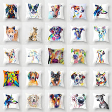 Load image into Gallery viewer, Cute Dog Peachskin Pillowcase Cover Kids Gift  Animals Puppy Pet Dog Painting Cotton Linen Throw Pillow Case Cushion Cover Square Animal Pillow Covers Home Decor Pillows Covers Pillowcase 45x45CM
