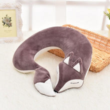 将图片加载到图库查看器，Cute Fox Animal Cotton Plush U Shape Neck Pillow Travel Car Home Pillow Nap Animal Pillow Health Care with Eye Mask Cute Fox U Shaped Neck Pillow for Car Airplane Traveling ,Animal Plush Stuffed Travel Pillow Travel Pillows Cartoon Planes Fox Animal
