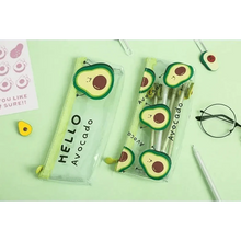 Load image into Gallery viewer, Cute Fruit Theme Pencil Case Unique Design Avocado Pattern Transparent Pencil Pouch School Pencil Bag For Students
