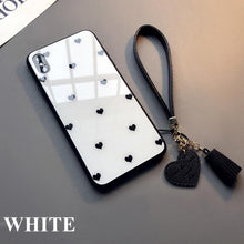 Load image into Gallery viewer, Cute Hearts Pattern Slim Thin Soft Shockproof Silicone Protective Case Cover For Xiaomi Redmi 9 8 A 9C 7A Case small Love Heart Hard Glass Cover For Redmi Note 11 10 9s 9 pro max 7 8 Pro 10X 5G Give Strap
