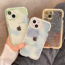 Load image into Gallery viewer, Cute Love Heart Soft Shockproof Bumper Transparent Phone Case For iPhone 12 13 Pro Max Silicone Back Cover Case  Cute Side Small Pattern for Women Girls Soft Silicone Shockproof Protective Cover
