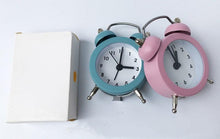 Load image into Gallery viewer, Cute Mini Metal Round Alarm Clock Desk Table Electronic Digital Clock Twin Bell Alarm Clock Metal Frame 3D Dial with Backlight Function Desk Table Clock for Home &amp; Office Bedroom Living Room Alarm Clock Creative Home Decoration
