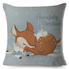 将图片加载到图库查看器，Cute Pillow Cover Cartoon Giraffe Fox Reindeer Animal Nordic Polyester Cotton Cushion Cover For Sofa Home Kids Room Decor Throw Pillow Cases Cartoon Animal Woodland Decorative Cotton Cushion Cover Home Baby Room Decor Standard Pillowcase
