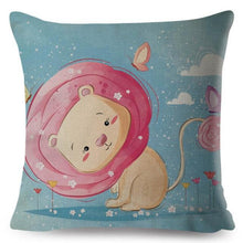 将图片加载到图库查看器，Cute Pillow Cover Cartoon Giraffe Fox Reindeer Animal Nordic Polyester Cotton Cushion Cover For Sofa Home Kids Room Decor Throw Pillow Cases Cartoon Animal Woodland Decorative Cotton Cushion Cover Home Baby Room Decor Standard Pillowcase
