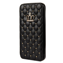 Load image into Gallery viewer, Cute Pink Wallet Flip Leather Phone Case For iPhone 14 13 12 Pro Max 11 Xr Xs X Cute Crown Cover For 7 8 Plus Card  Shock Absorption Card Pocket Pocket Full Protection Horizontal Stand Function Leather Phone Case
