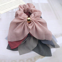Load image into Gallery viewer, Cute Rabbit Ear Striped Metal Buckle Hair Scrunchies Elastic Hair Bands Ties Rope Bands Ponytail Bands Gorgeous Hair Accessories For Women
