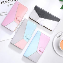 Load image into Gallery viewer, Cute Shockproof Flip PU Leather Wallet Cover Kickstand Card Slots Side Pocket Magnetic Closure Flip Phone Bags For iPhone 13 12 Mini 11 Pro Max XR X XS Max 7 8 6 6S Plus 5 5S SE Color Card Pocket Purse Wallet Case

