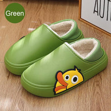 将图片加载到图库查看器，Cute Side Bear Waterproof Cotton Women Shoes Winter Warm Indoor Outdoor Wrapped Heel Slippers EVA Comfort Memory Foam Slippers Waterproof Non Skid Warm Washable Cotton Shoes Loafer Slippers
