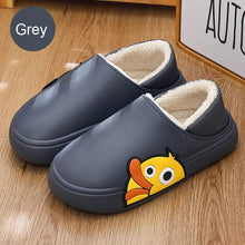 将图片加载到图库查看器，Cute Side Bear Waterproof Cotton Women Shoes Winter Warm Indoor Outdoor Wrapped Heel Slippers EVA Comfort Memory Foam Slippers Waterproof Non Skid Warm Washable Cotton Shoes Loafer Slippers
