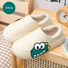 将图片加载到图库查看器，Cute Side Bear Waterproof Cotton Women Shoes Winter Warm Indoor Outdoor Wrapped Heel Slippers EVA Comfort Memory Foam Slippers Waterproof Non Skid Warm Washable Cotton Shoes Loafer Slippers
