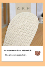 将图片加载到图库查看器，Cute Side Bear Waterproof Cotton Women Shoes Winter Warm Indoor Outdoor Wrapped Heel Slippers EVA Comfort Memory Foam Slippers Waterproof Non Skid Warm Washable Cotton Shoes Loafer Slippers
