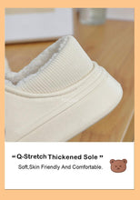 将图片加载到图库查看器，Cute Side Bear Waterproof Cotton Women Shoes Winter Warm Indoor Outdoor Wrapped Heel Slippers EVA Comfort Memory Foam Slippers Waterproof Non Skid Warm Washable Cotton Shoes Loafer Slippers
