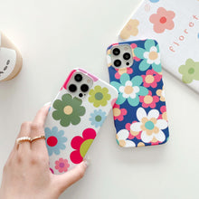 Load image into Gallery viewer, Cute Smooth Flower Phone Case For Iphone 13 11 Pro Max 12 Mini X Xr Xs Max 7 8 Plus Anti Knock Back Phone Cover Case Silicone Ultra Thin Shockproof Mobile Phone Case With Fashion Pattern Soft Bumper Full Body Protective Case For Iphone
