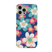 Load image into Gallery viewer, Cute Smooth Flower Phone Case For Iphone 13 11 Pro Max 12 Mini X Xr Xs Max 7 8 Plus Anti Knock Back Phone Cover Case Silicone Ultra Thin Shockproof Mobile Phone Case With Fashion Pattern Soft Bumper Full Body Protective Case For Iphone

