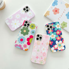 Load image into Gallery viewer, Cute Smooth Flower Phone Case For Iphone 13 11 Pro Max 12 Mini X Xr Xs Max 7 8 Plus Anti Knock Back Phone Cover Case Silicone Ultra Thin Shockproof Mobile Phone Case With Fashion Pattern Soft Bumper Full Body Protective Case For Iphone
