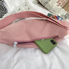Load image into Gallery viewer, Cute Solid Color Fanny Pack For Girls Trendy Crossbody Chest Bag Belt Waist Packs Workout Traveling Dog Walking Casual Fashion Outdoor Waist Pack Bag Cool Fanny Packs
