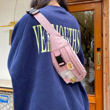 Load image into Gallery viewer, Cute Solid Color Fanny Pack For Girls Trendy Crossbody Chest Bag Belt Waist Packs Workout Traveling Dog Walking Casual Fashion Outdoor Waist Pack Bag Cool Fanny Packs
