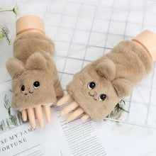 Load image into Gallery viewer, Cute Winter Warm Soft Half Finger Thick One Size Gloves For Women Fashionable Warm Comfortable Stylish Gloves For Girls
