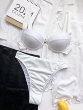将图片加载到图库查看器，Cute Women Swimwear Pure Color Bikinis Swimsuit Women High Waist String Solid Color 2 Piece Bathing Suits Summer High Cut Push Up Bathing Suit High Waist Beach Wear Breathable Bikini
