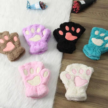Load image into Gallery viewer, Cute Women Winter 1Pair Warm Fingerless Lovely Gloves Fluffy Colorful Comfortable Gloves For Autumn
